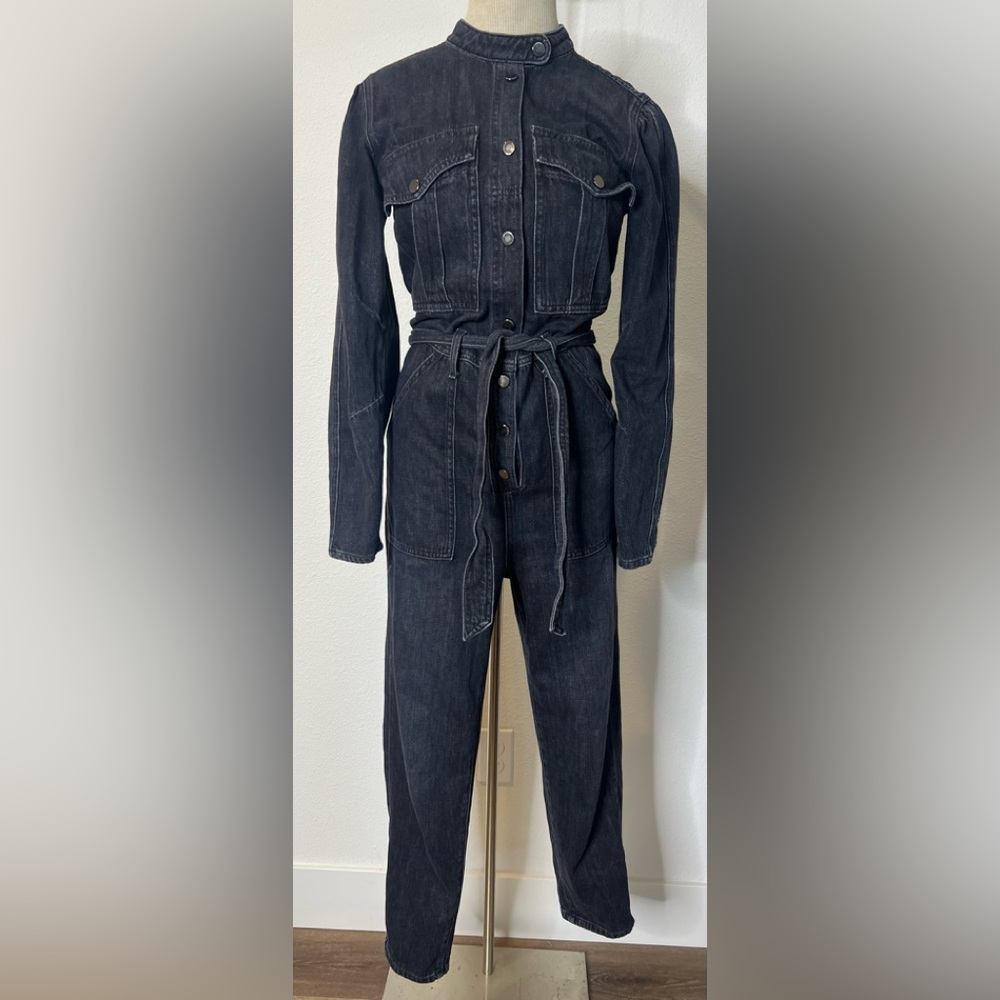 Veronica Beard Jeans Crop Denim Jumpsuit